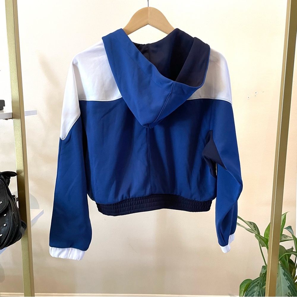 New Balance x STAUD Blue and White Zip-Up Retro Hoodie - Picture 2 of 8